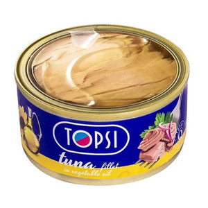 شرائح سمك التونة في الزيت / علبة مستديرة مع غطاء شفاف 180 جرام شرائح سمك التونة في الزيت / علبة مستديرة مع غطاء شفاف 180 جرام